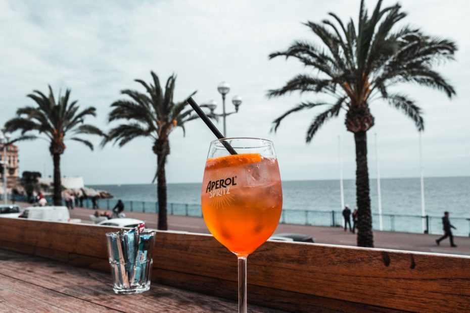Aperol kostuum dames 4-delige set, Aperol spuitkostuum met vissershoed
